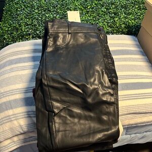 Zara Black Leather Skinny Pants